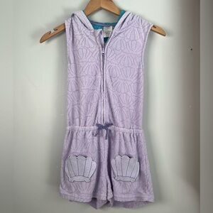 Disney The Little Mermaid Ariel Purple Shell Pockets Swim Cover-Up Romper 9/10